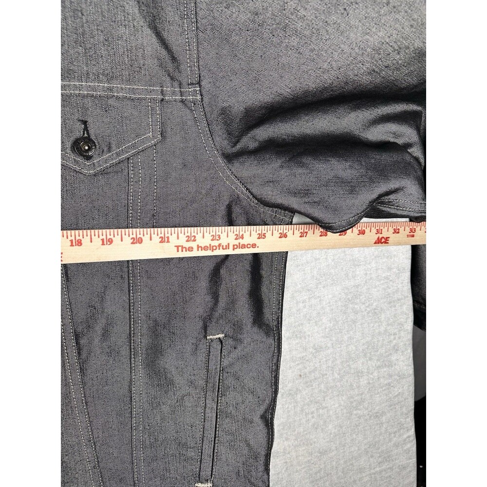 Vintage Ralph Lauren Polo Jeans Co Denim Trucker Jacket Metallic Silver Men’s XL - Picture 3 of 7